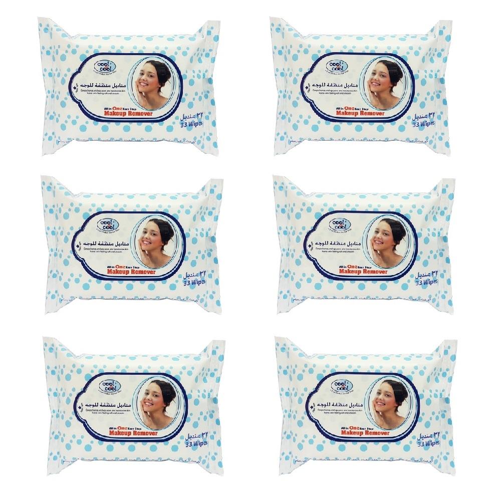 Cool &amp; Cool Cool & Cool - Makeup Remover 33’s - Pack of 6