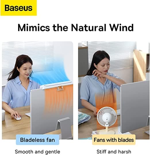 Baseus Refreshing Monitor Clip-On & Stand-Up Desk Fan - 243761