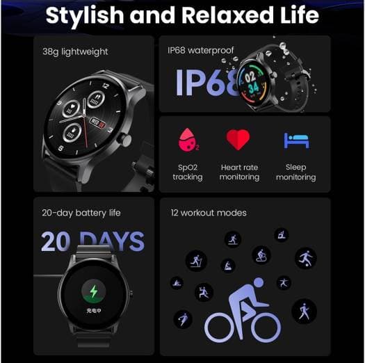 ساعة ذكية هايلو شاومي Haylou GS Smartwatch مقاس 1.28 بوصة
