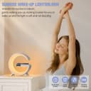 مصباح طاولة أباجورة RGB متعدد الاستعمالات مع شاحن لاسلكي N69 Multifunction Alarm clock BT 5.0 Speakers LED Night lamp