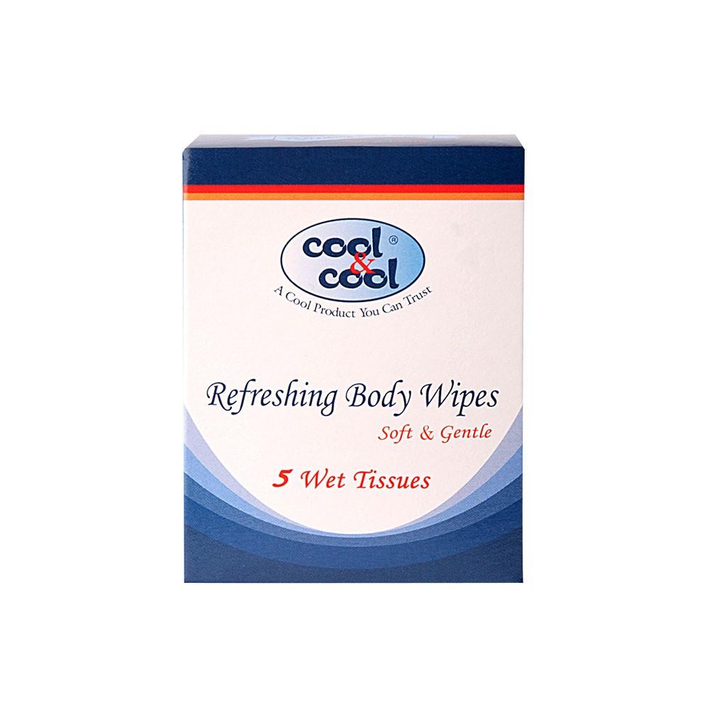 مناديل مبللة منعشة للجسم 5 منديل كول اند كول Cool & Cool Refreshing Body Wipes