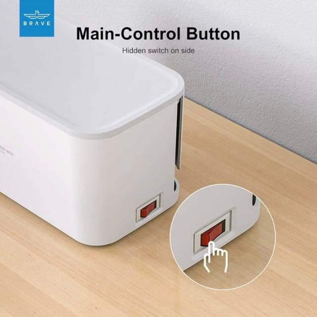 توصيلة كهرباء 2 متر مع منظم أسلاك Brave Power Strip Box 15W Wireless Charger