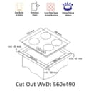 غاز سطحي بلت ان تركي أتوماتيك 4 شعلات ستانلس ستيل نوبل  Nobel Stainless Steel 4 Automatic Gas Burner Turkish Industry Built-in Hobs - 243772
