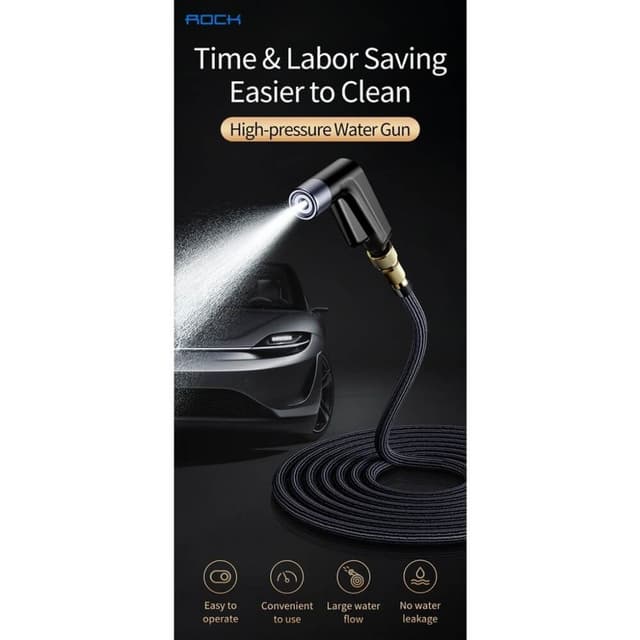 مسدس ماء لغسيل السيارات 5 متر ROCK High Pressure Water Gun Car Washing Kit