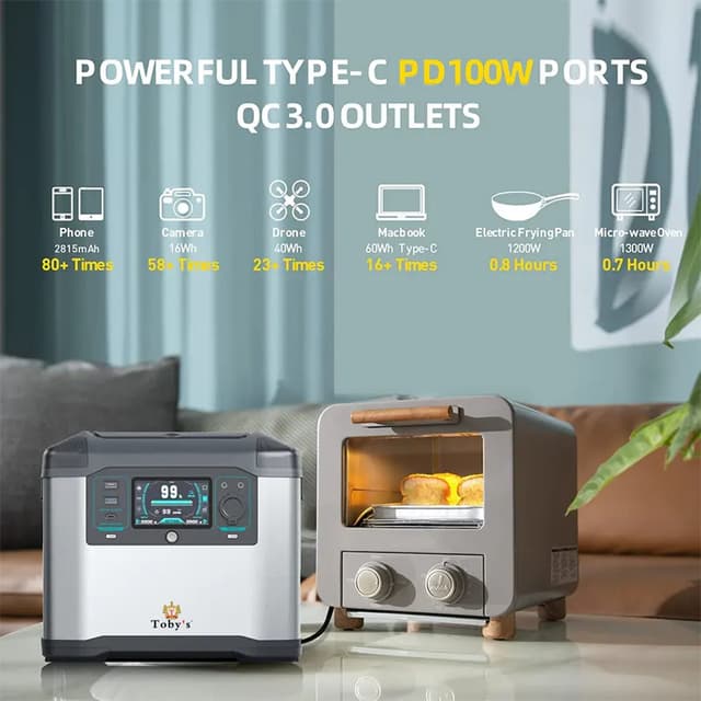 بطارية متنقلة للرحلات 1500W توبيز Toby's Portable Power Station TBS-273A