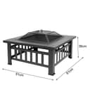طاولة موقد نار Outdoor Garden Square Fire Pit with Cover