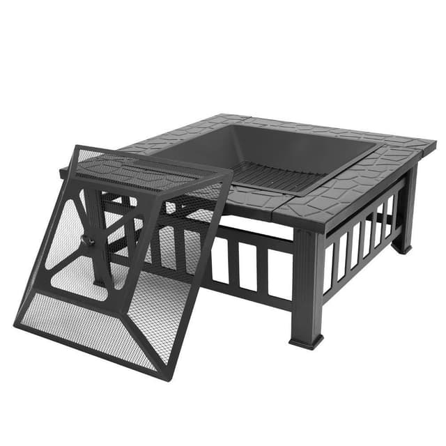 طاولة موقد نار Outdoor Garden Square Fire Pit with Cover
