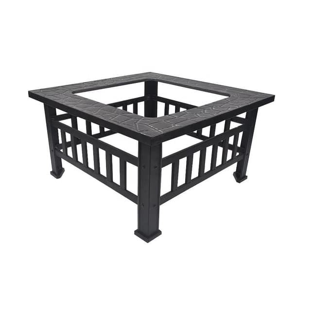 طاولة موقد نار Outdoor Garden Square Fire Pit with Cover
