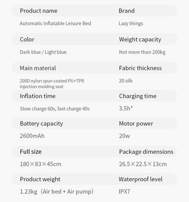 Lazy things Automatic inflatable leisure bed