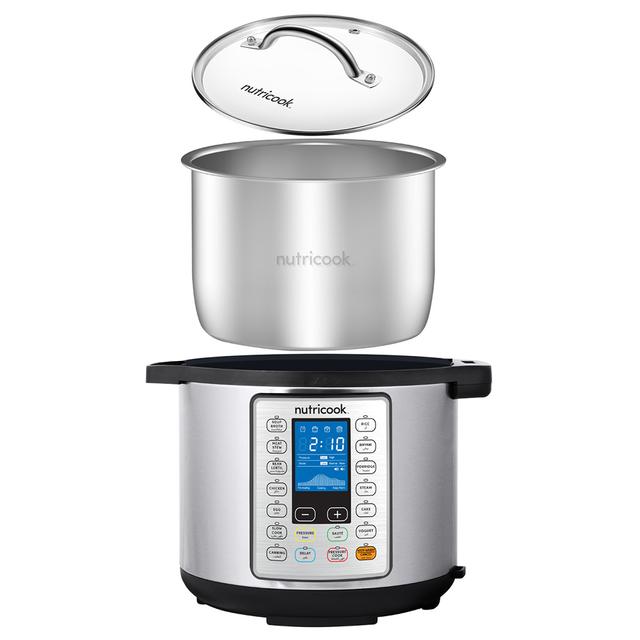 غطاء قدر الضغط الكهربائي الذكي 6 لتر من الزجاج الحراري من نوتري كوك Nutricook Tempered Glass Lid For 6L Smart Pot