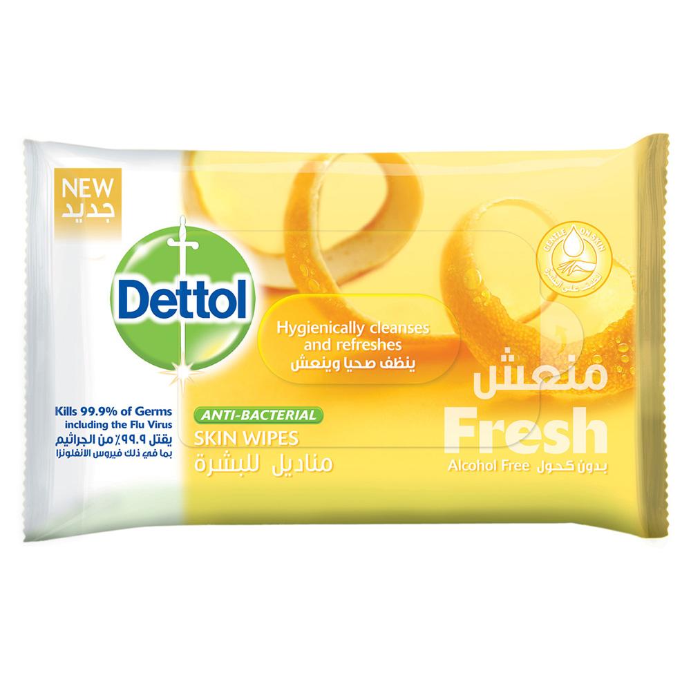 مناديل ديتول مضادة للبكتيريا منعشة 10 مناديل ديتول Dettol Anti-Bacterial Fresh Skin