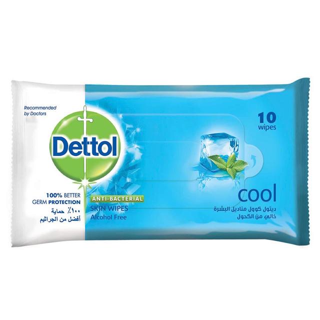 مناديل ديتول مضادة للبكتيريا 10 مناديل ديتول Dettol Anti-Bacterial Cool Skin - SW1hZ2U6OTI3NTg1