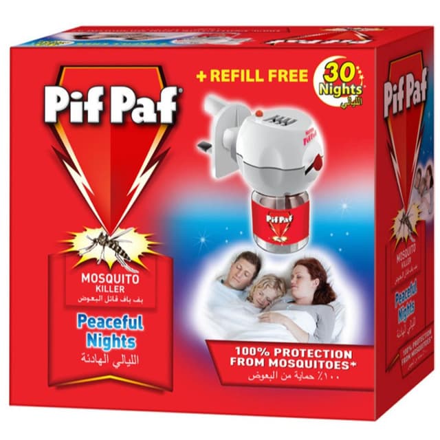 بف باف كهربائي سائل مع عبوة اضافية 30 ليلة Pif Paf Liquid Electrical Device
