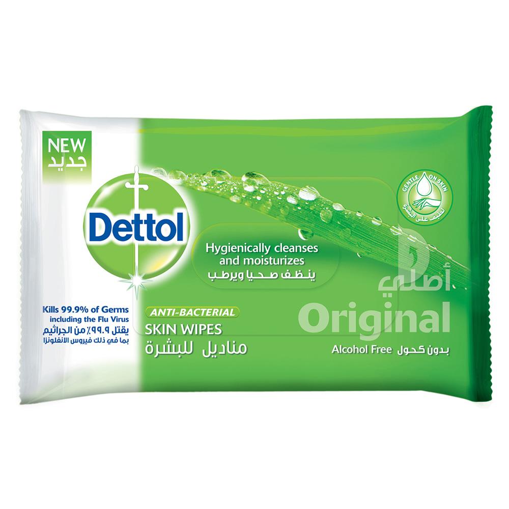 مناديل ديتول مضادة للبكتيريا الاصلي 10 مناديل ديتول Dettol  Anti-Bacterial Original Skin