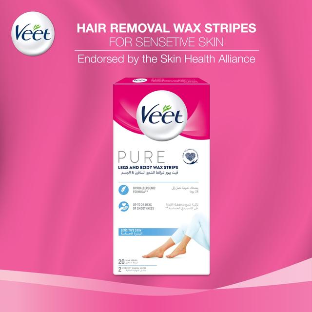 شرائط الشمع لإزالة شعر الساقين والجسم 20 شريطة فيت Veet Body Wax Strips For Sensitive Skin Pack of 20 - SW1hZ2U6OTI5OTUw