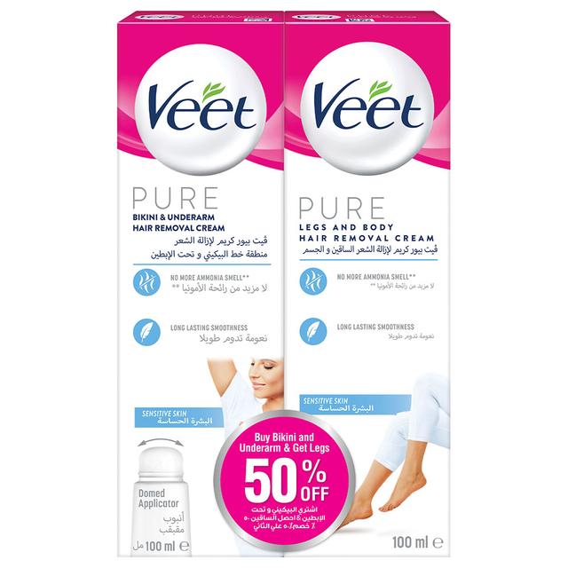 كريم إزالة الشعر للبشرة الحساسة حزمة 2×100 مل فيت Veet Sensitive Hair Removal Cream 100ml - SW1hZ2U6OTI5OTY1