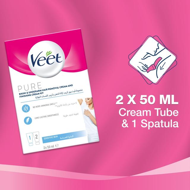 كريم إزالة الشعر تحت الإبط والبكيني حزمة 2×50 مل فيت Veet Bikini & Underarm Hair Removal Cream & Finishing Cream Pack of 2 50ml - SW1hZ2U6OTI5ODM1