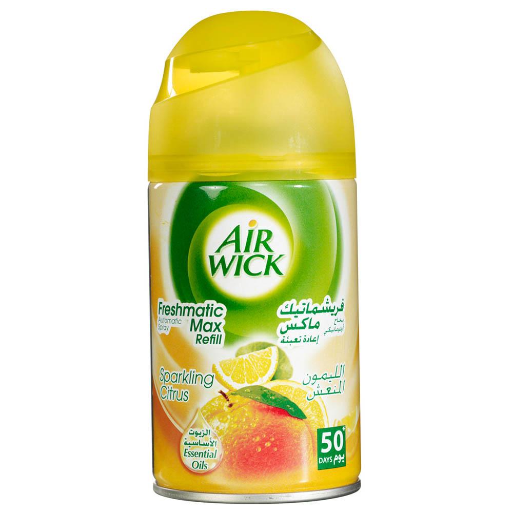 معطر الجو ايرويك بخاخ عبوة اعادة تعبئة برائحة الليمون 250 مل Air Wick Air Freshener Refill Sparkling Citrus