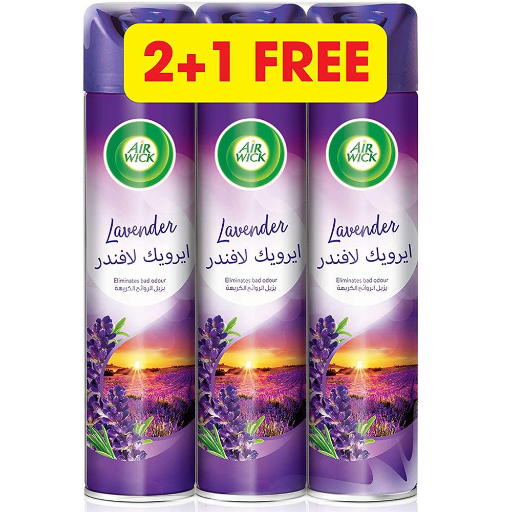 معطر الجو ايرويك بخاخ برائحة اللافندر 300 مل 2+1 مجاني Air Wick Air Freshener Aerosol Lavender