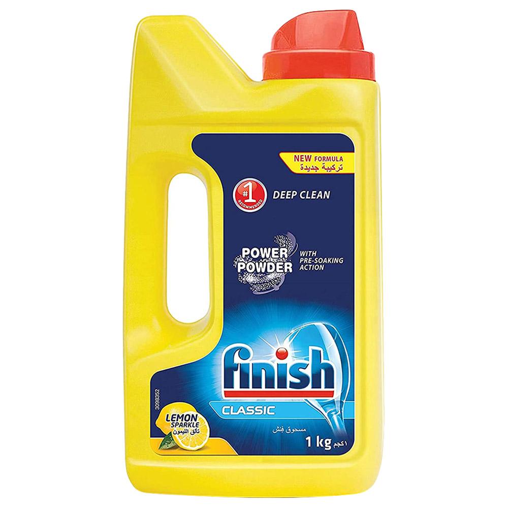 فنش مسحوق لغسالة الصحون بعطر الليمون 1 كغ Finish Powder Dishwasher Detergent Lemon Scented