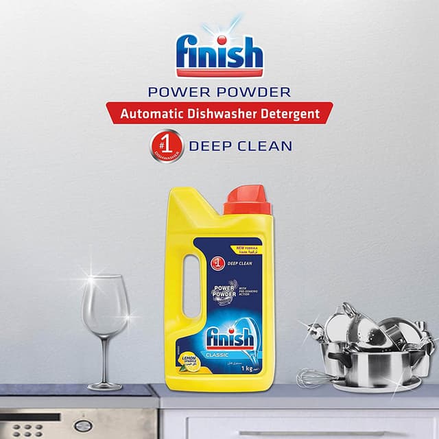 Finish - Powder Dishwasher Detergent, Lemon Scented, 1Kg