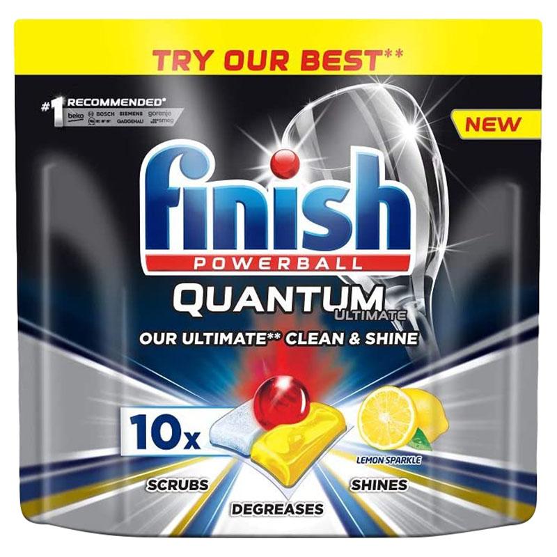 صابون فنش لغسالة الصحون كوانتوم ألتيميت برائحة الليمون 10 كبسولات Finish Quantum Ultimate Dishwasher