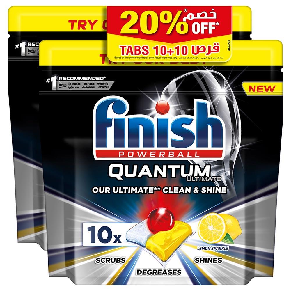 Finish - Quantum Ultimate Dishwasher 10 Tabs Pack of 2 - Clear