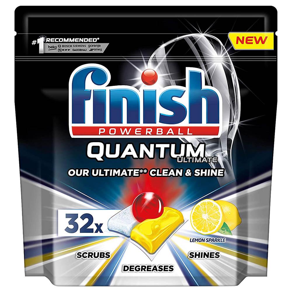 فنش غسالة الصحون كوانتوم ألتيميت 32 كبسولة برائحة الليمون Finish Quantum Ultimate Dishwasher Lemon