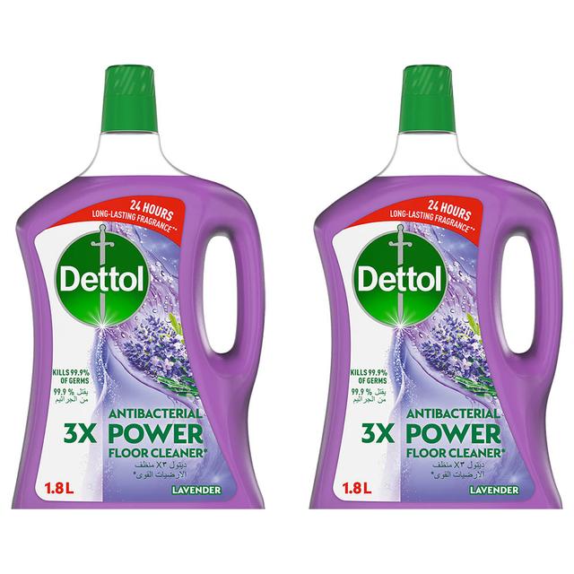 Dettol - Antibacterial Power Floor Cleaner - Lavender - Twin Pack - 1.8L - SW1hZ2U6OTI4OTM3