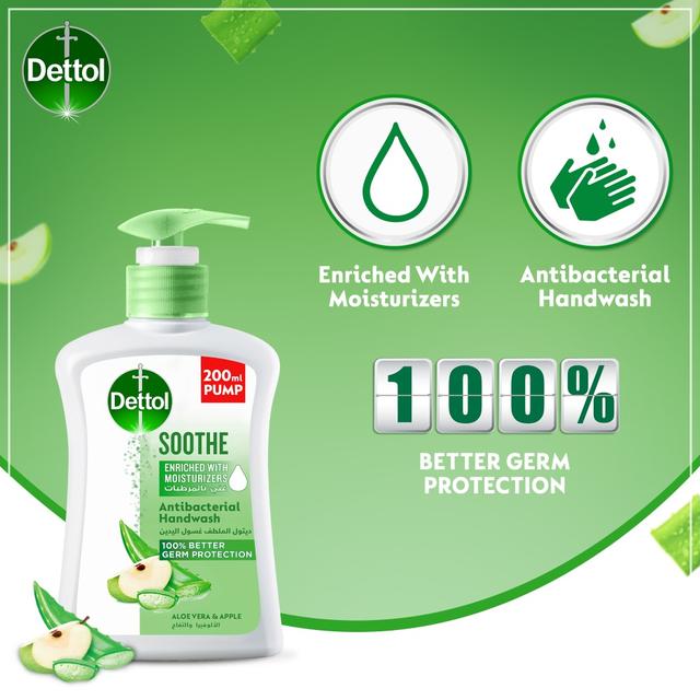Dettol - Soothe Liquid Handwash Aloe Vera & Apple - 200ml - SW1hZ2U6OTI3NzM2
