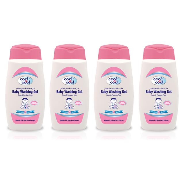 جل منظف للجسم للأطفال 250×4 مل كول اند كول Cool & Cool Baby Washing Gel 250ml Pack of 4 - SW1hZ2U6OTM0NDc0