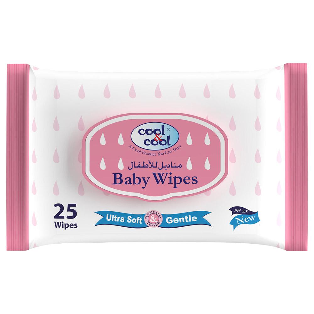 Cool & Cool Cool&Cool Baby Wipes Travel Pack, 25's