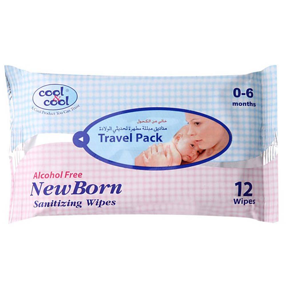مناديل مبللة مطهرة للاطفال حديثي الولادة 12منديل كول اند كول Cool & Cool New Born Baby Wipes