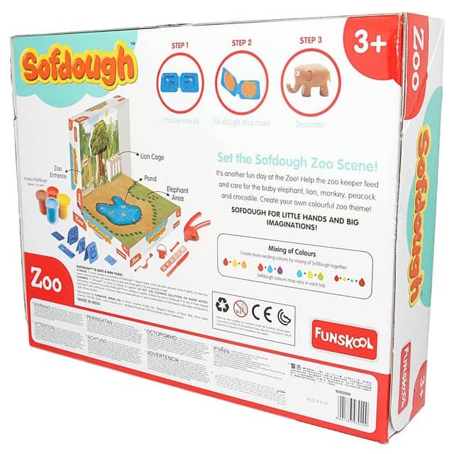 معجون للأطفال حديقة حيوانات فونسكول Funskool Sofdough Zoo