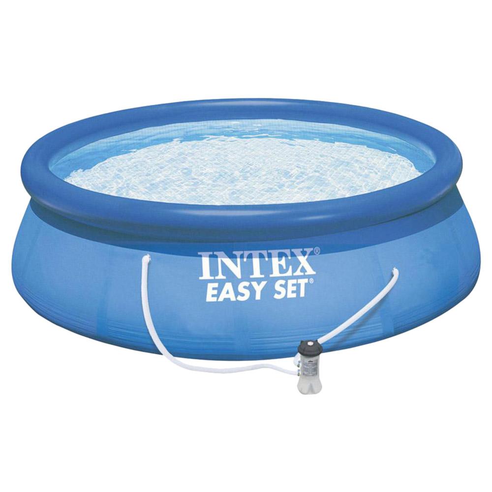 مسبح 15×48 سعة 3284 جالون أزرق انتكس Intex 15 ft x 42 Easy Set Pool Set