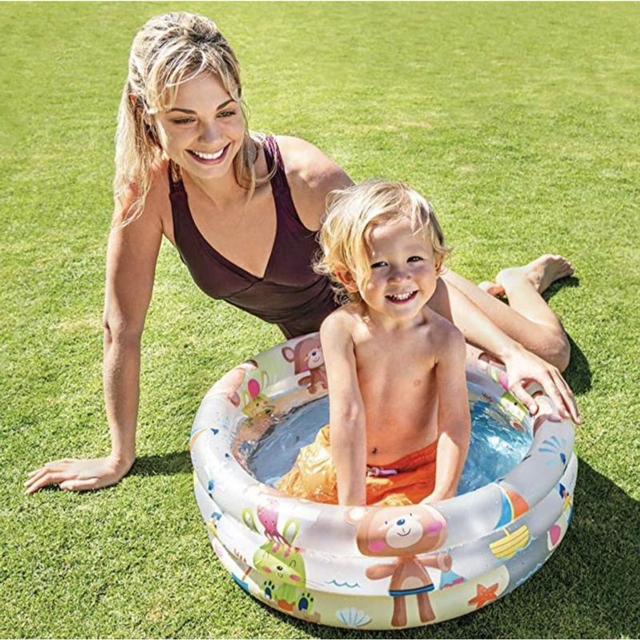 Intex - Dinosaur 3-Ring Baby Pool 1pc - Assorted - SW1hZ2U6OTM4MTA5