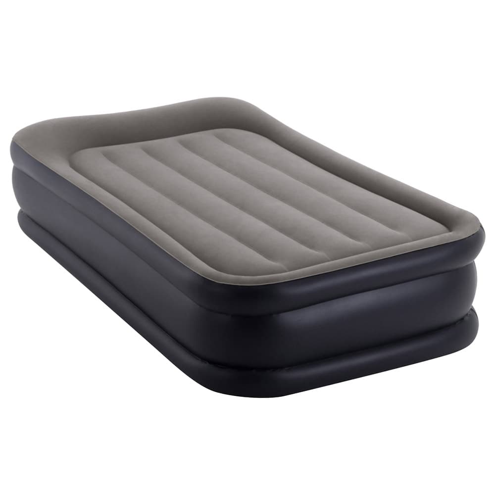 Intex - Twin Deluxe Airbed W/ Fiber & Built In Pump - Tech Bip