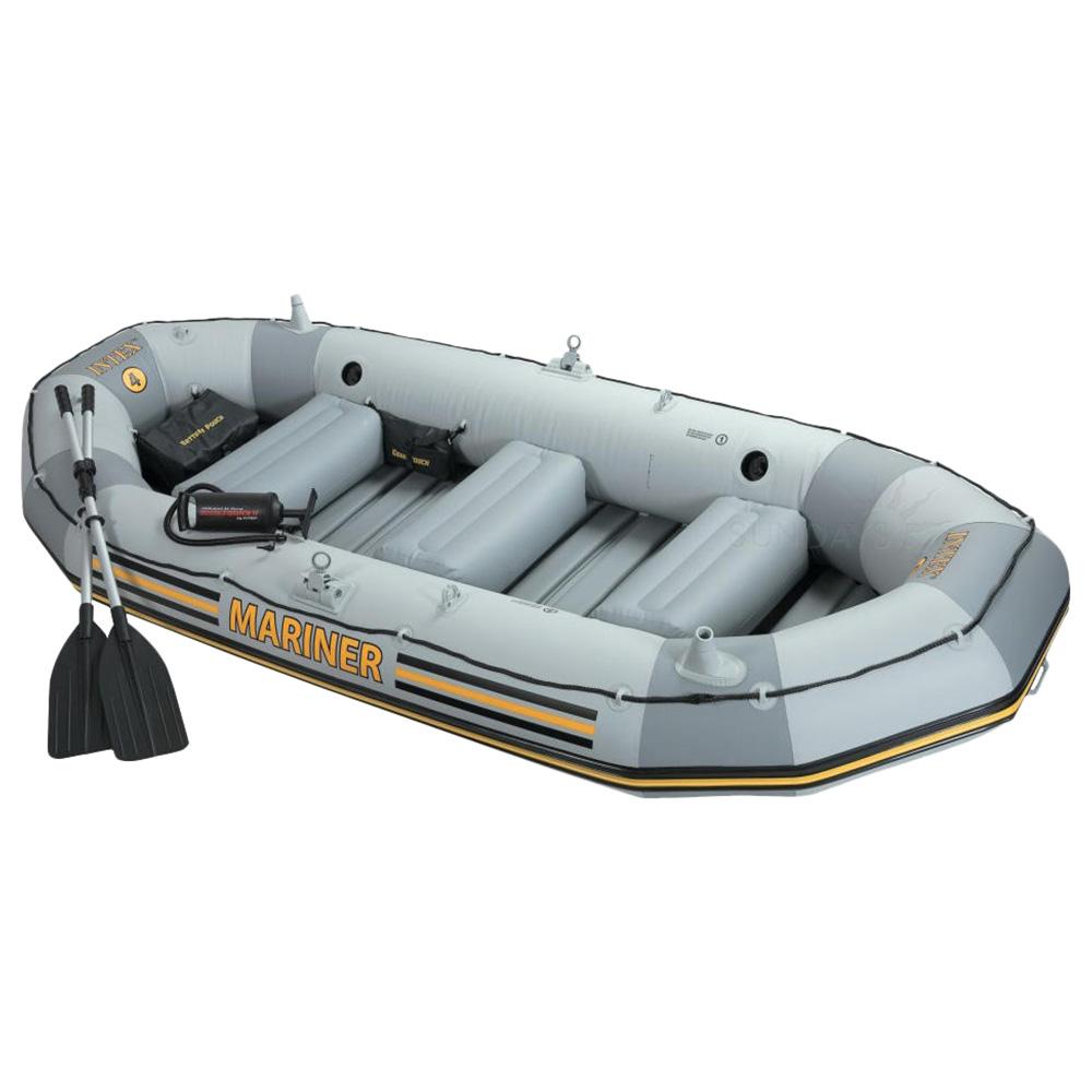 قارب مطاطي 4 أشخاص قابل للنفخ رمادي انتكس Intex Mariner 4 Boat Set