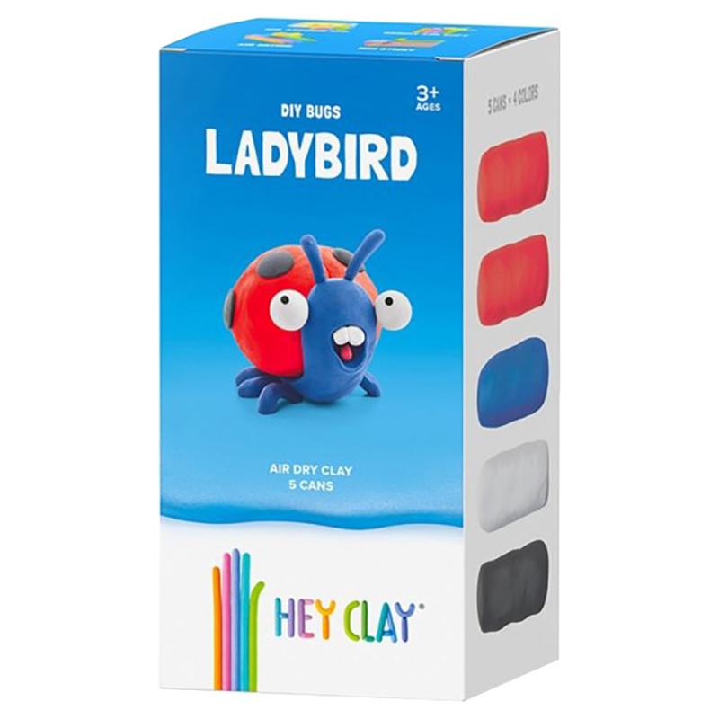 Hey Clay - Colorful Ladybird Modelling Air-Dry Clay - 5 Cans