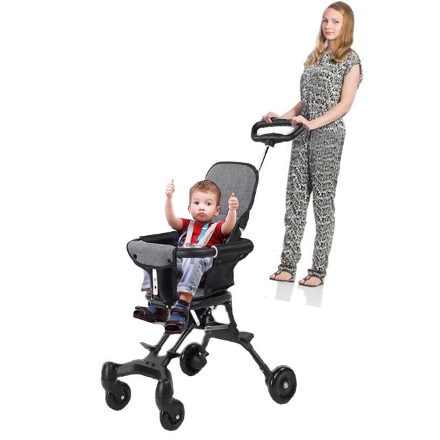 عربة اطفال مع مقبض خلفي ميجا ستار Megastar Magic Lightweight Foldable Baby Stroller Pram W/ Cushion Seat - SW1hZ2U6OTQwMTk5