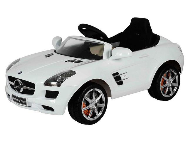 Megastar - Mercedes Benz SLS 6V Electric Ride On Car - White - SW1hZ2U6OTQxMTUw