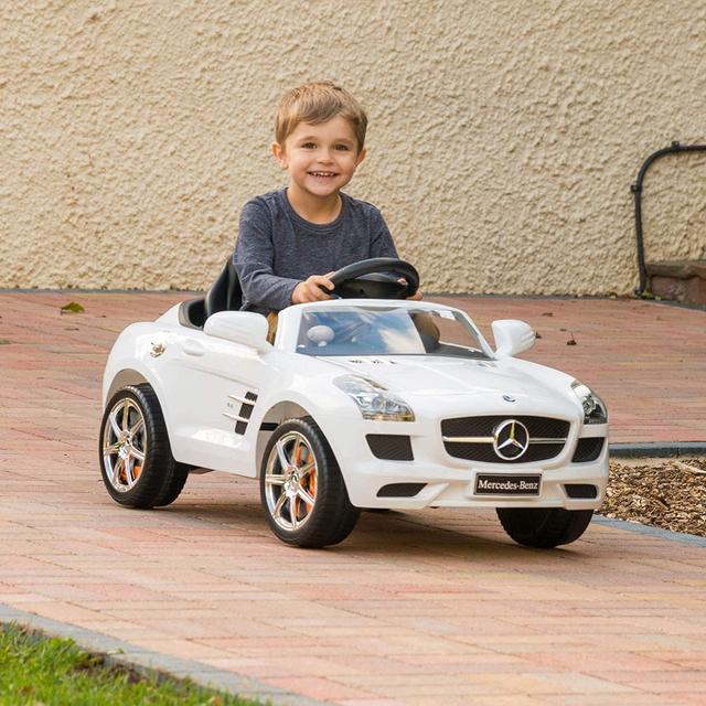 Megastar - Mercedes Benz SLS 6V Electric Ride On Car - White - SW1hZ2U6OTQxMTU4