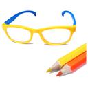 نظارات طبية للأطفال أزرق وأصفر ميجا ستار Megastar Rectangular Blue Light Blocking Eye Glasses Yellow/Blue - SW1hZ2U6OTM5NDU5
