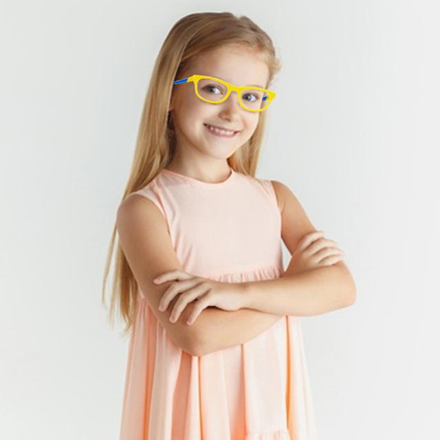 نظارات طبية للأطفال أزرق وأصفر ميجا ستار Megastar Rectangular Blue Light Blocking Eye Glasses Yellow/Blue - SW1hZ2U6OTM5NDY1