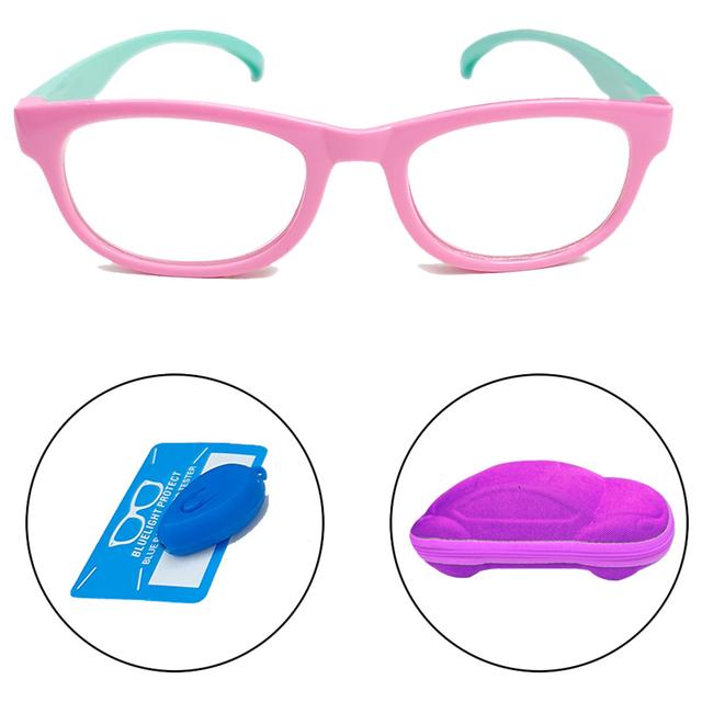 نظارة عين القطة للأطفال ميجا ستار Megastar Cat Eye Blue Light Blocking Eye Glasses Pink/Green - SW1hZ2U6OTM5Mzc1