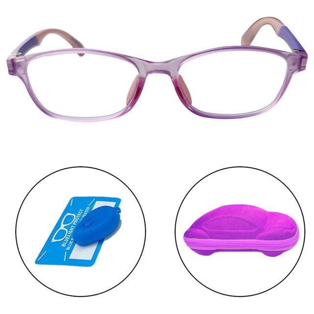 نظارات طبية للأطفال زهر/بنفسجي ميجا ستار Megastar Rectangular Blue Light Blocking Eye Glasses Pink/Purple - SW1hZ2U6OTM5NDc2