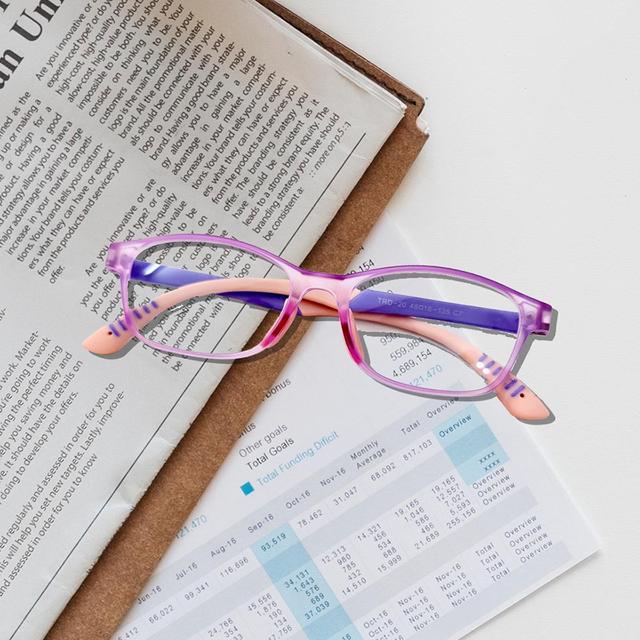 نظارات طبية للأطفال زهر/بنفسجي ميجا ستار Megastar Rectangular Blue Light Blocking Eye Glasses Pink/Purple - SW1hZ2U6OTM5NDc4