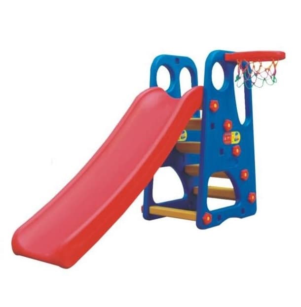 Megastar Play Slide with BasketBall Net - Blue/Red