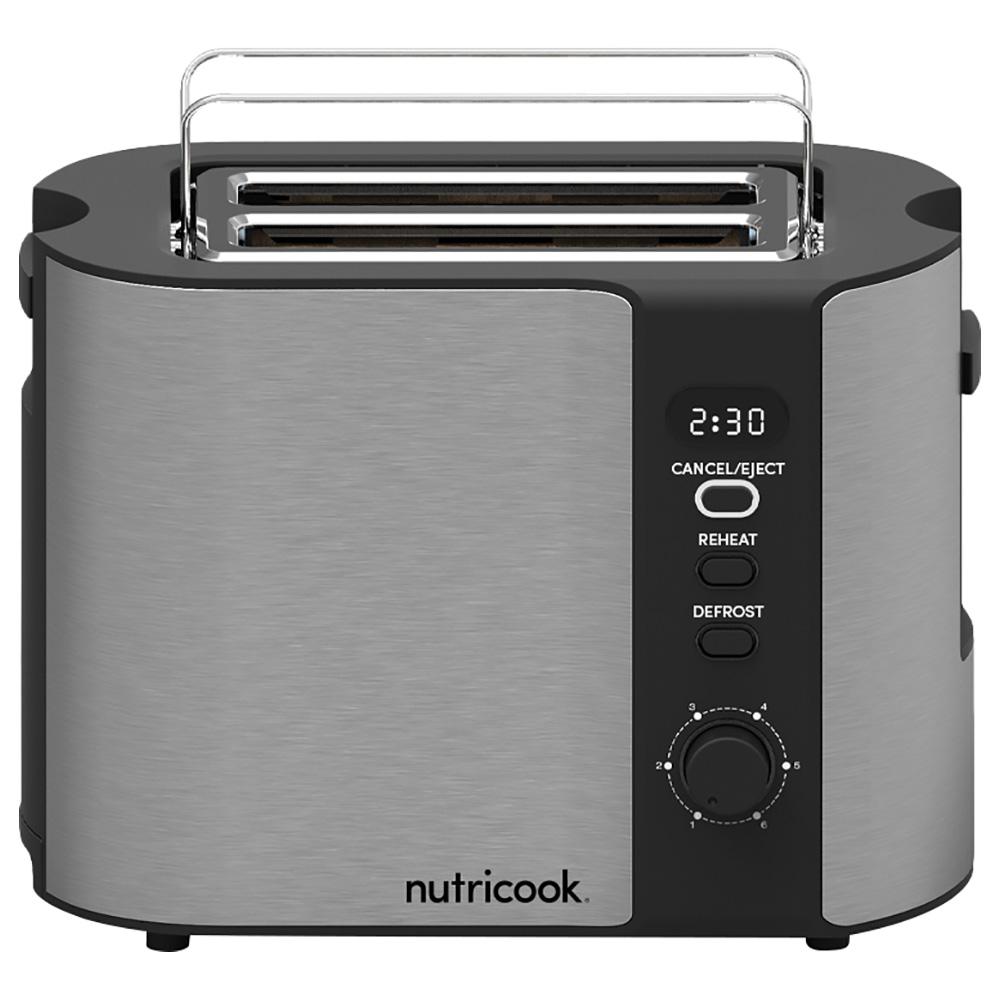 حماصة خبز مزدوجة مع شاشة رقمية من نوتري كوك لون أسود Nutricook Digital 2 Slice Toaster W/ LED Display