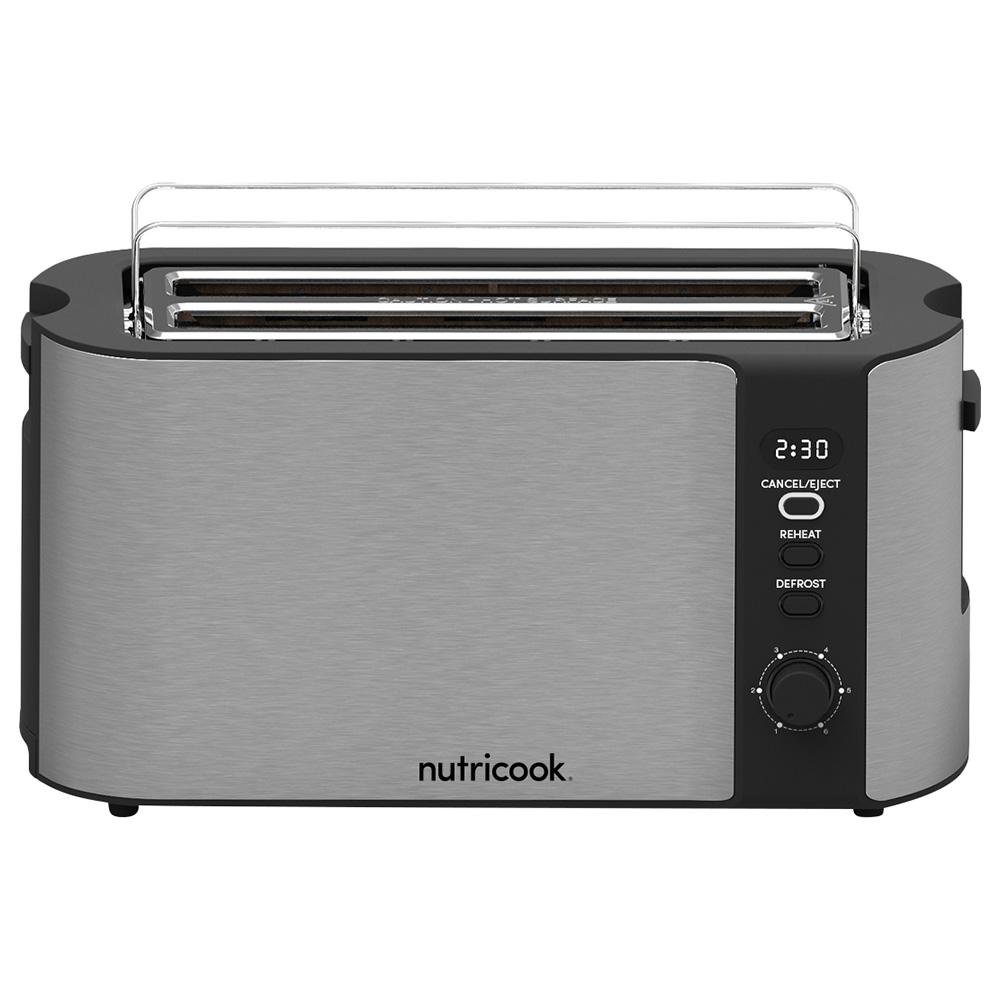 حماصة خبز رباعية مع شاشة رقمية من نوتري كوك لون أسود Nutricook Digital 4 Slice Toaster W/ LED Display